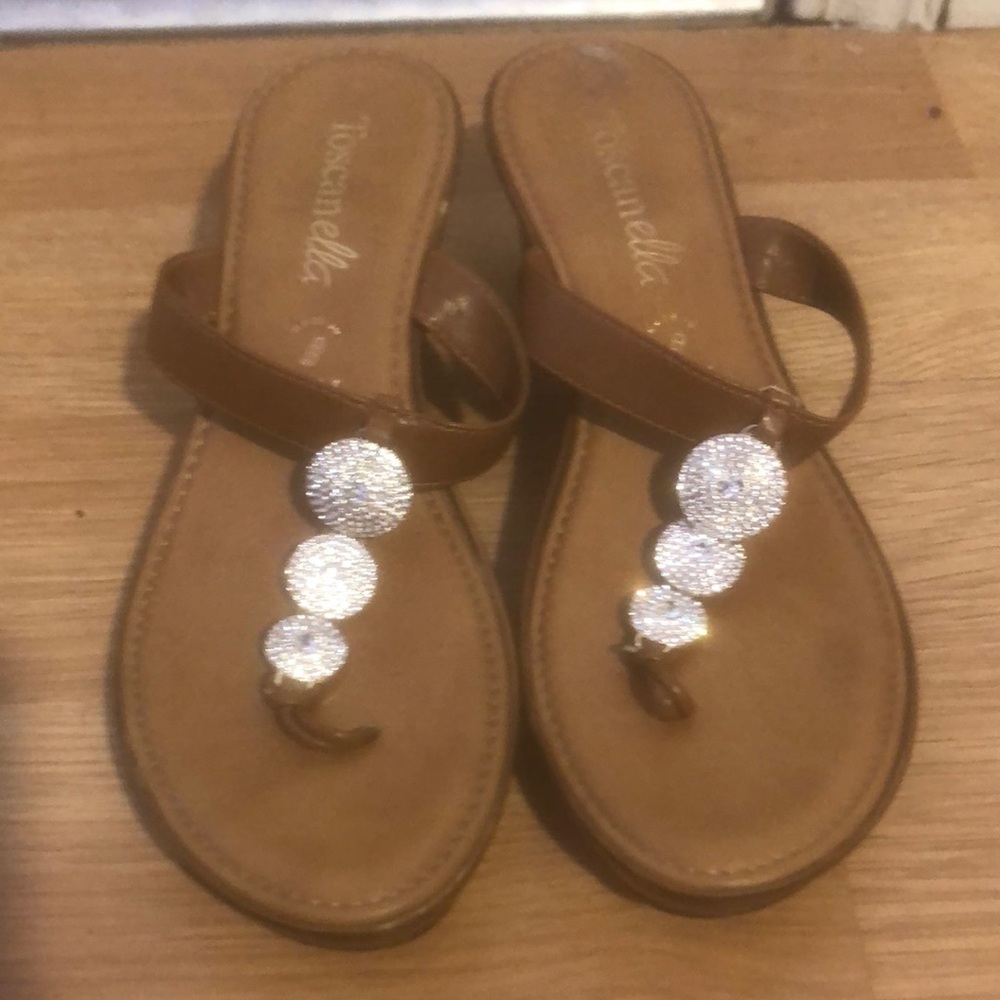 Brown Sandals with Silver Accents